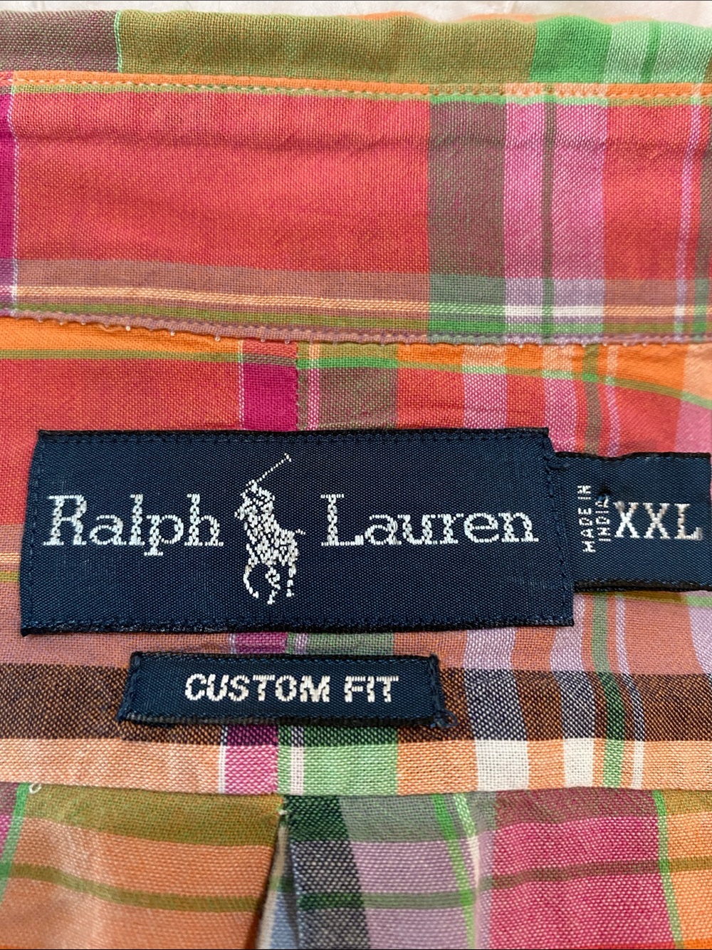 Ralph Lauren Orange, Pink & Green Plaid Button-Down Shirt - Picture 4 of 6